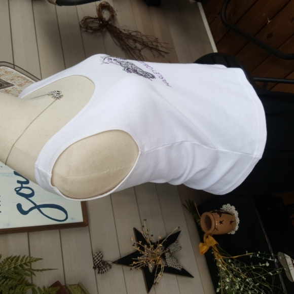 HARLEY DAVIDSON ♡ Beautiful White|Silver|Purple Embellished Bling H-D Tank Top M - Picture 6 of 14